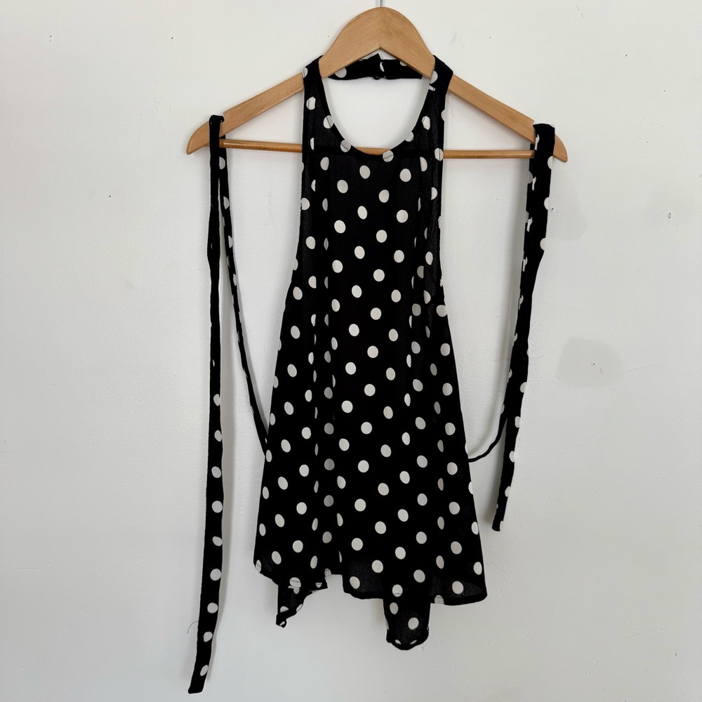 Reformation Black and White Polka Dot Blouse